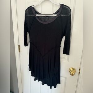 Free People Black Lightweight Asymmetric Tunic